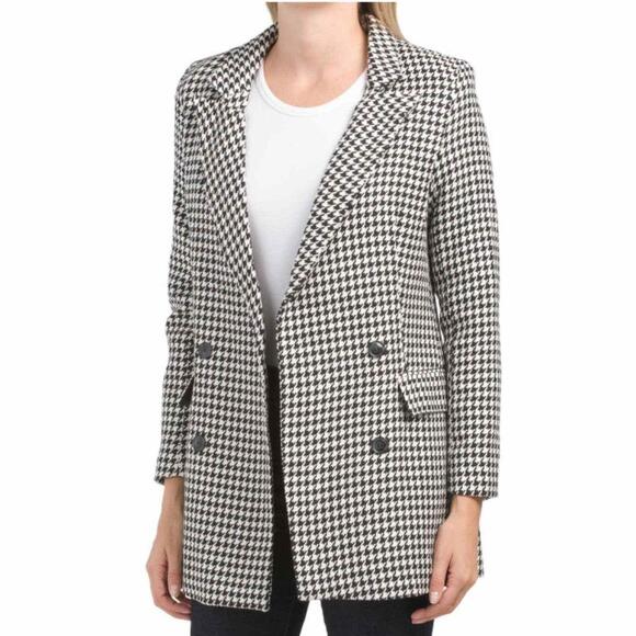 NWT RACHEL ZOE Houndstooth Pattern Oversized Blazer jacket M G9 - Picture 1 of 2